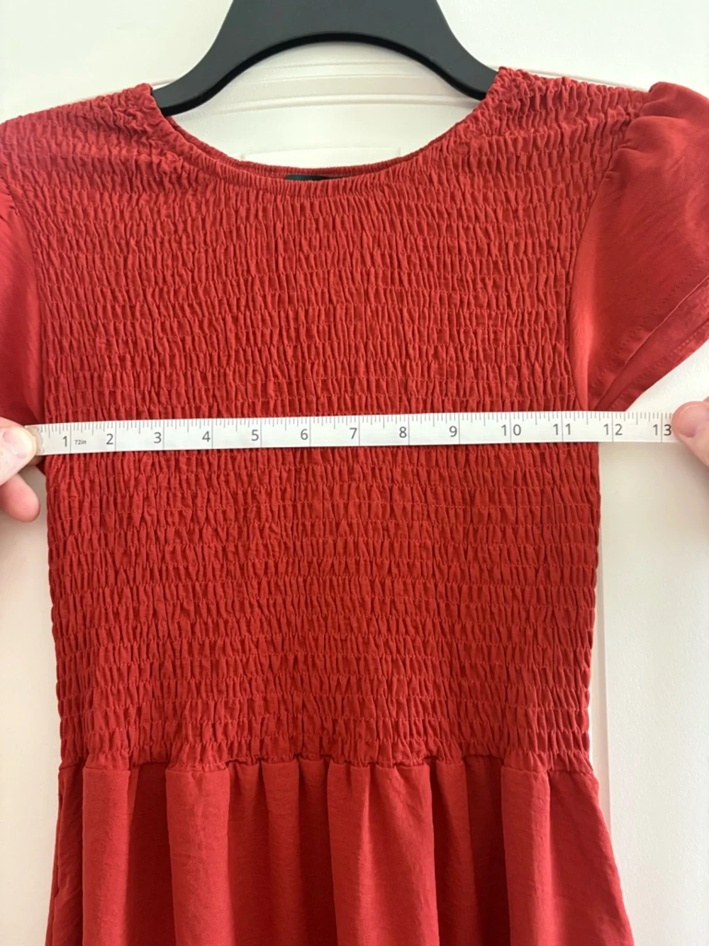 Women’s Blush Red Maxi Dress with Smocked Bodice Size XS - Picture 5 of 6